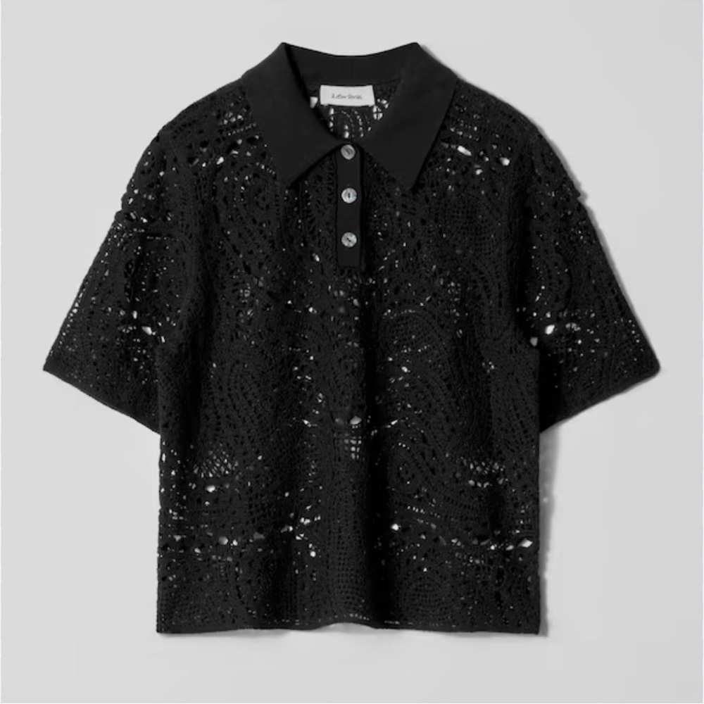 & Other Stories Black Lace Top
